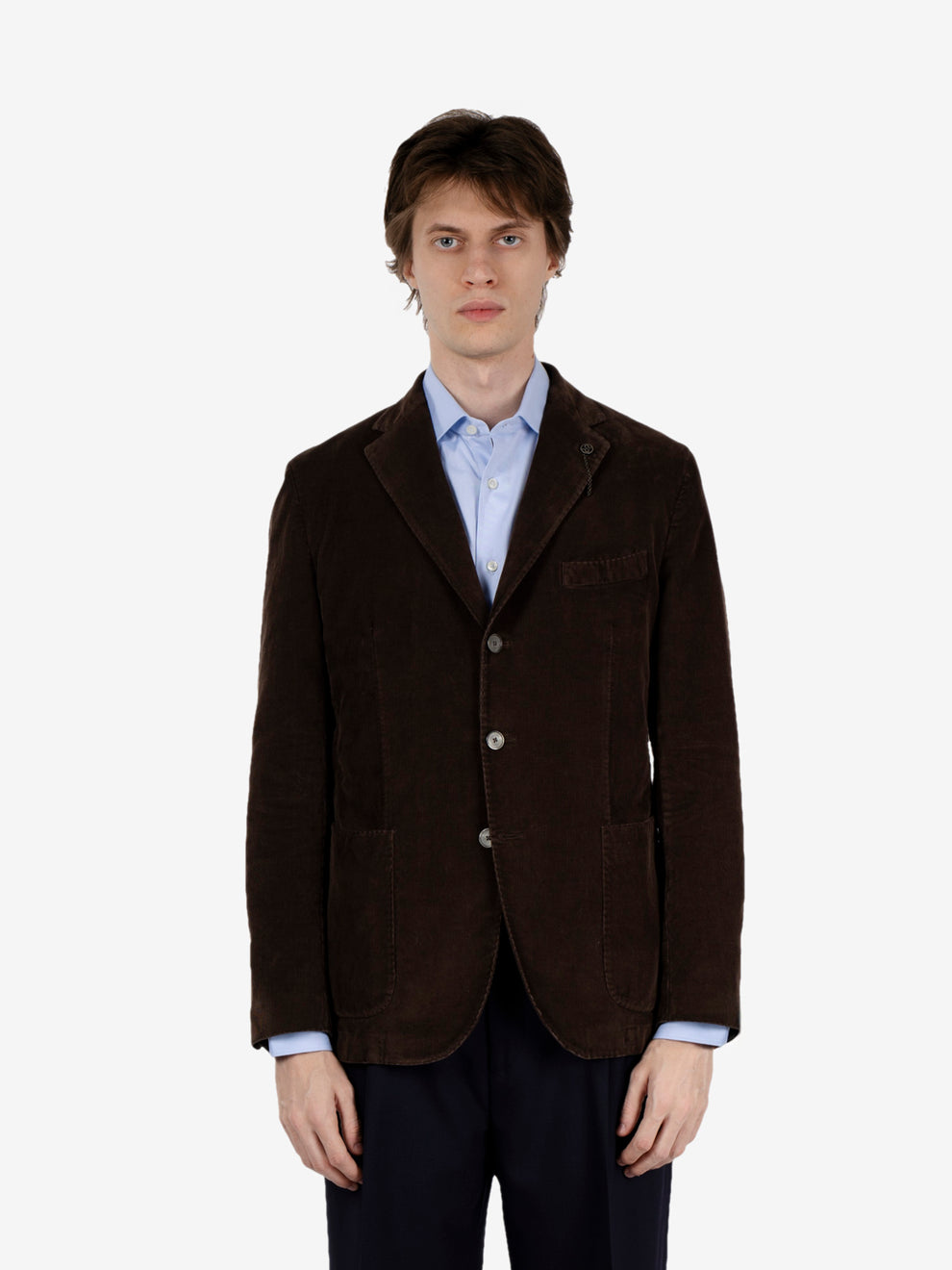 SINGLE-BREASTED PINSTRIPE CORDUROY JACKET BROWN DSE3406-GL799MF-BTF_58F