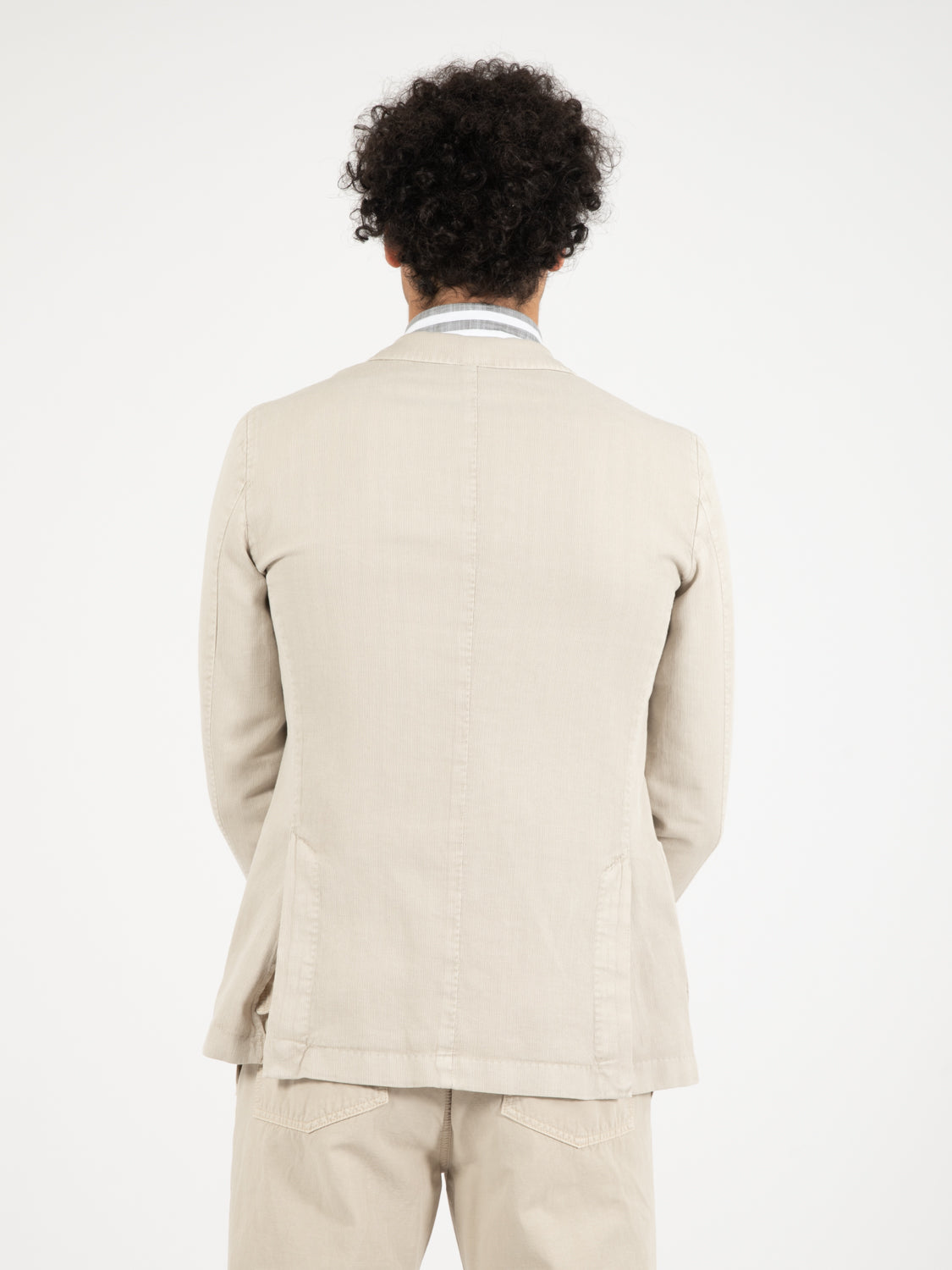 Natural unlined single breasted blazer