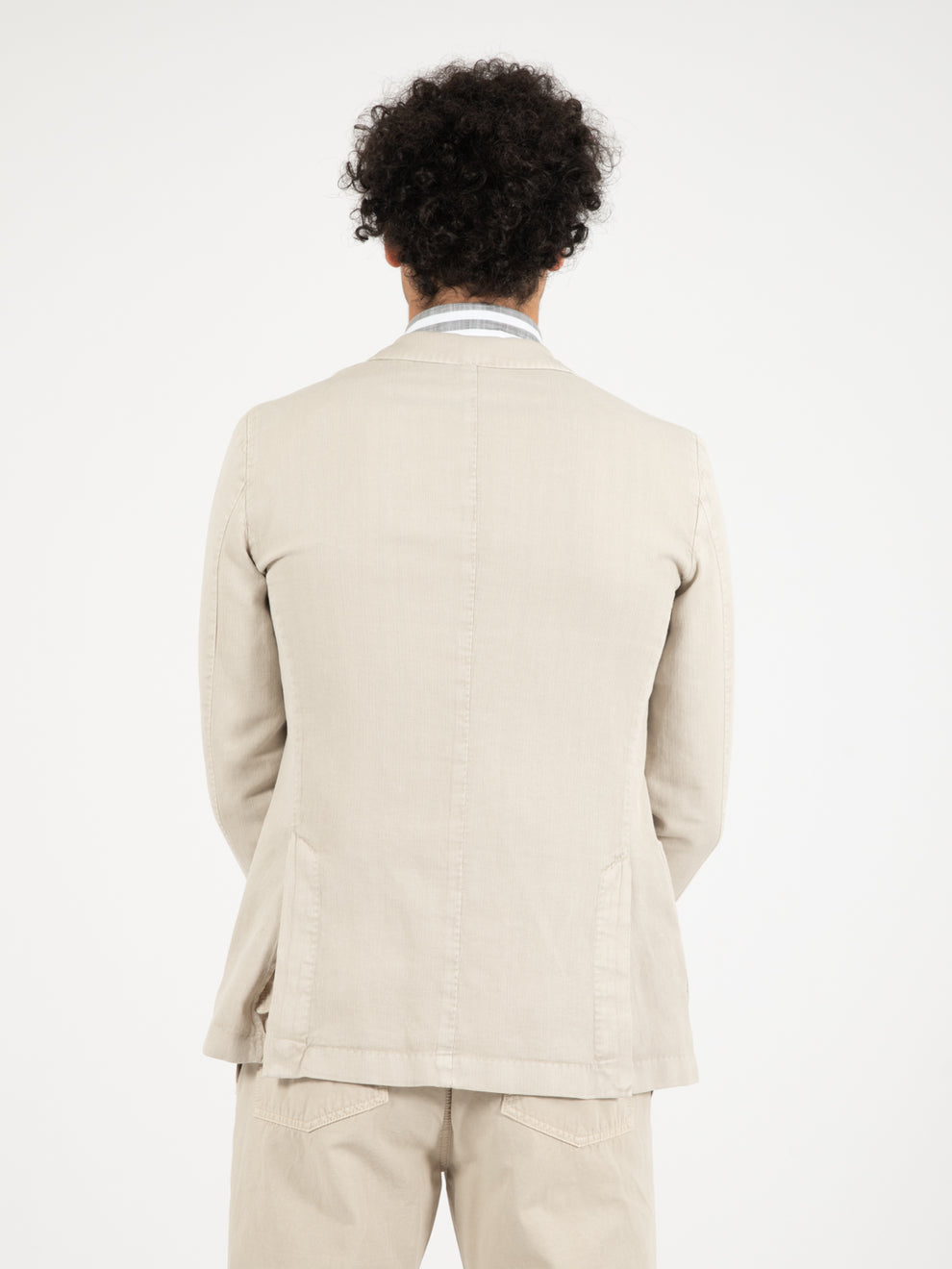 Natural unlined single breasted blazer