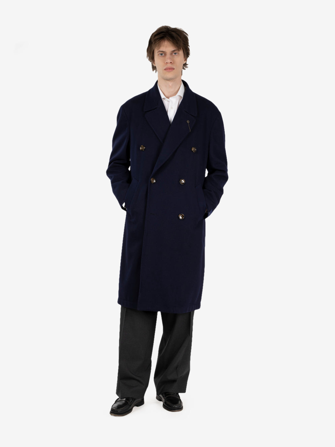 Navy blue oversized long coat