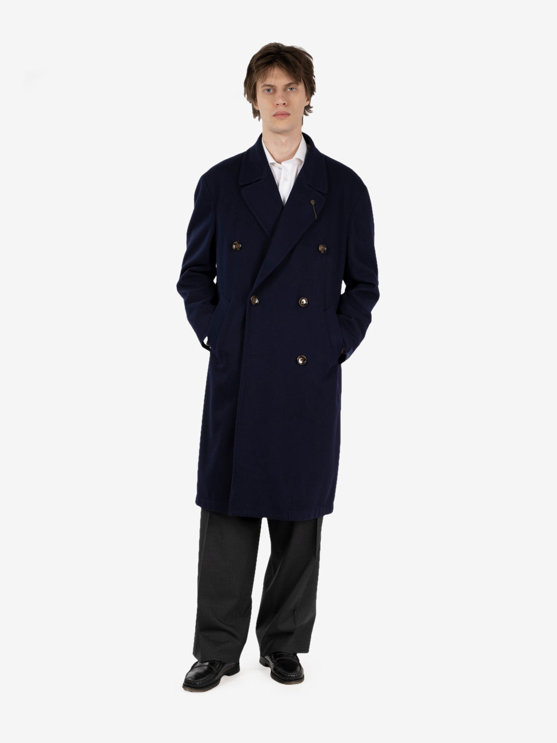 Navy blue oversized long coat
