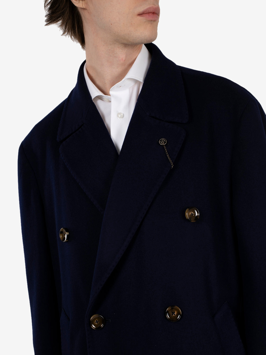 Navy blue oversized long coat