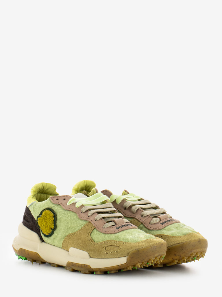 SATORISAN - Sneakers Chacrona in lino verde lichene