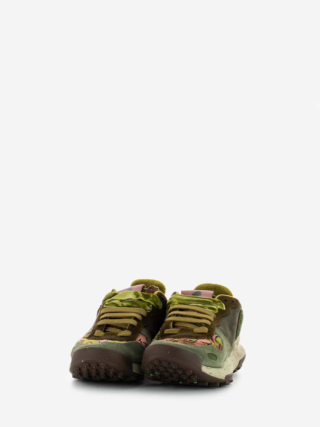 Sneakers Chacrona suede kilim green