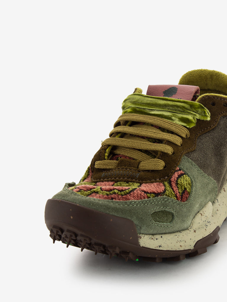 SATORISAN - Sneakers Chacrona suede kilim green