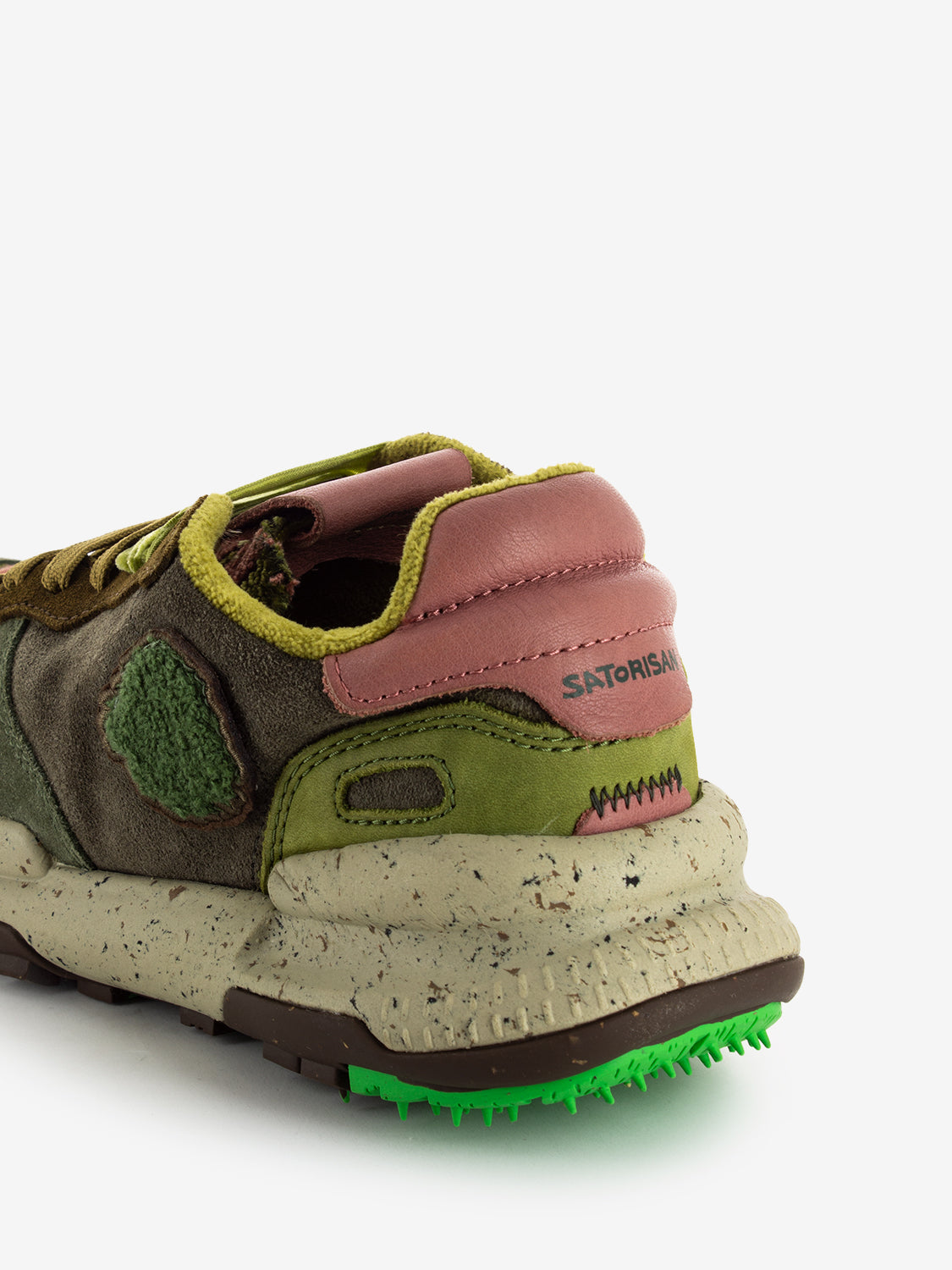 Sneakers Chacrona suede kilim green