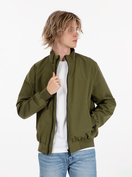 Giacca Finlay con zip dusty olive