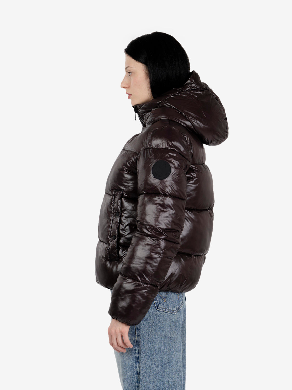 Giacca con cappuccio Biddy marrone / nero