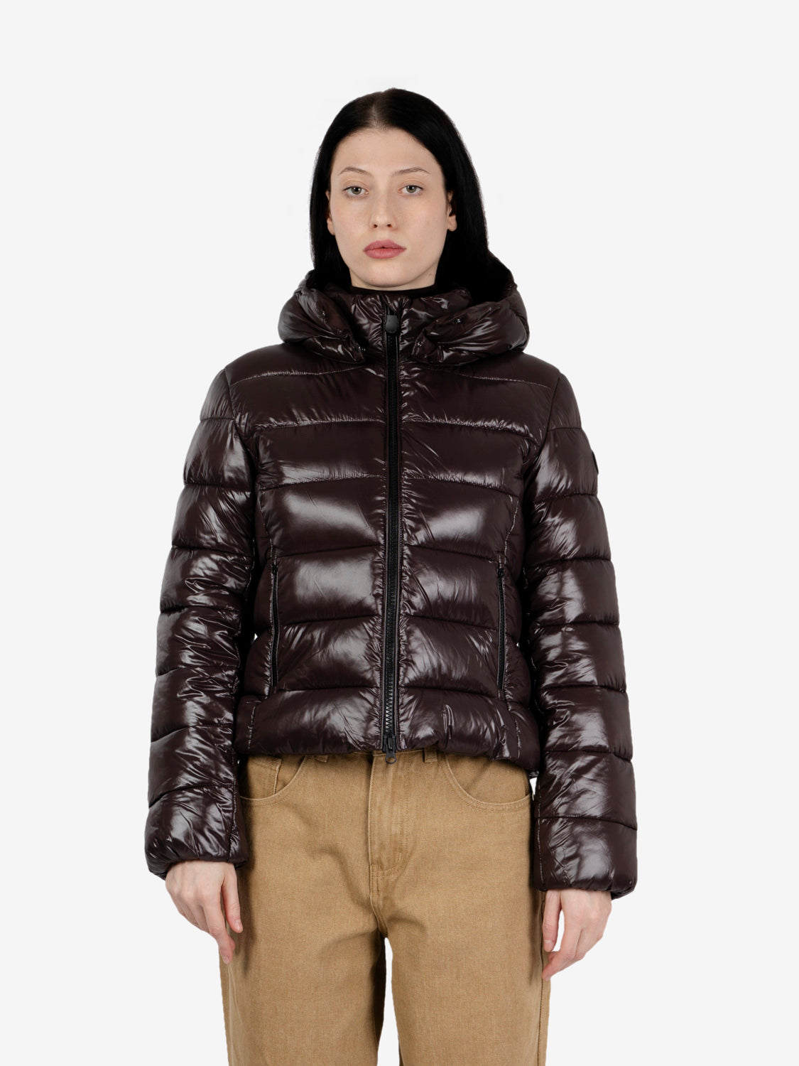 Hooded jacket Cosmary brown / black