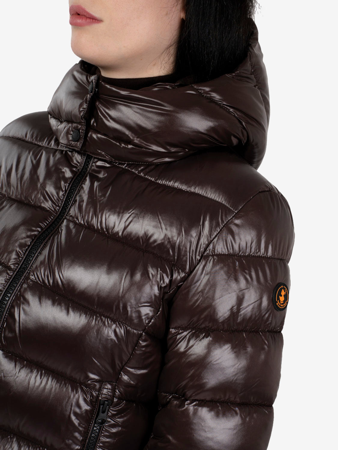 Hooded jacket Cosmary brown / black