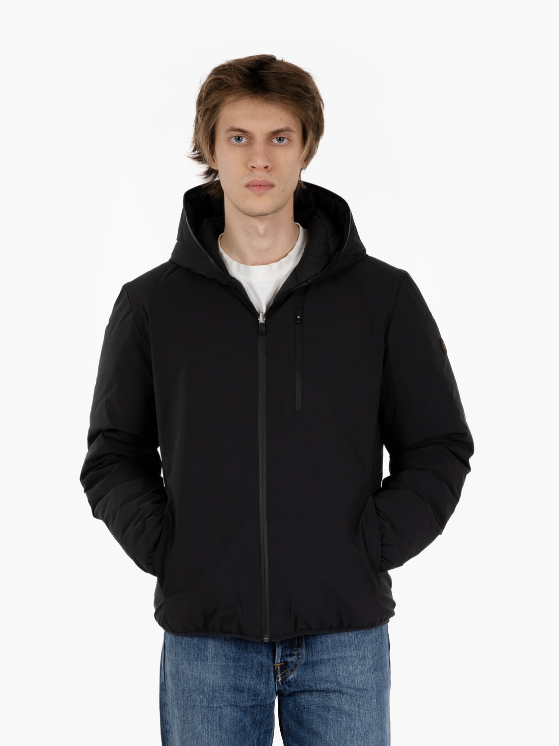 Hooded jacket Ezra reversible black