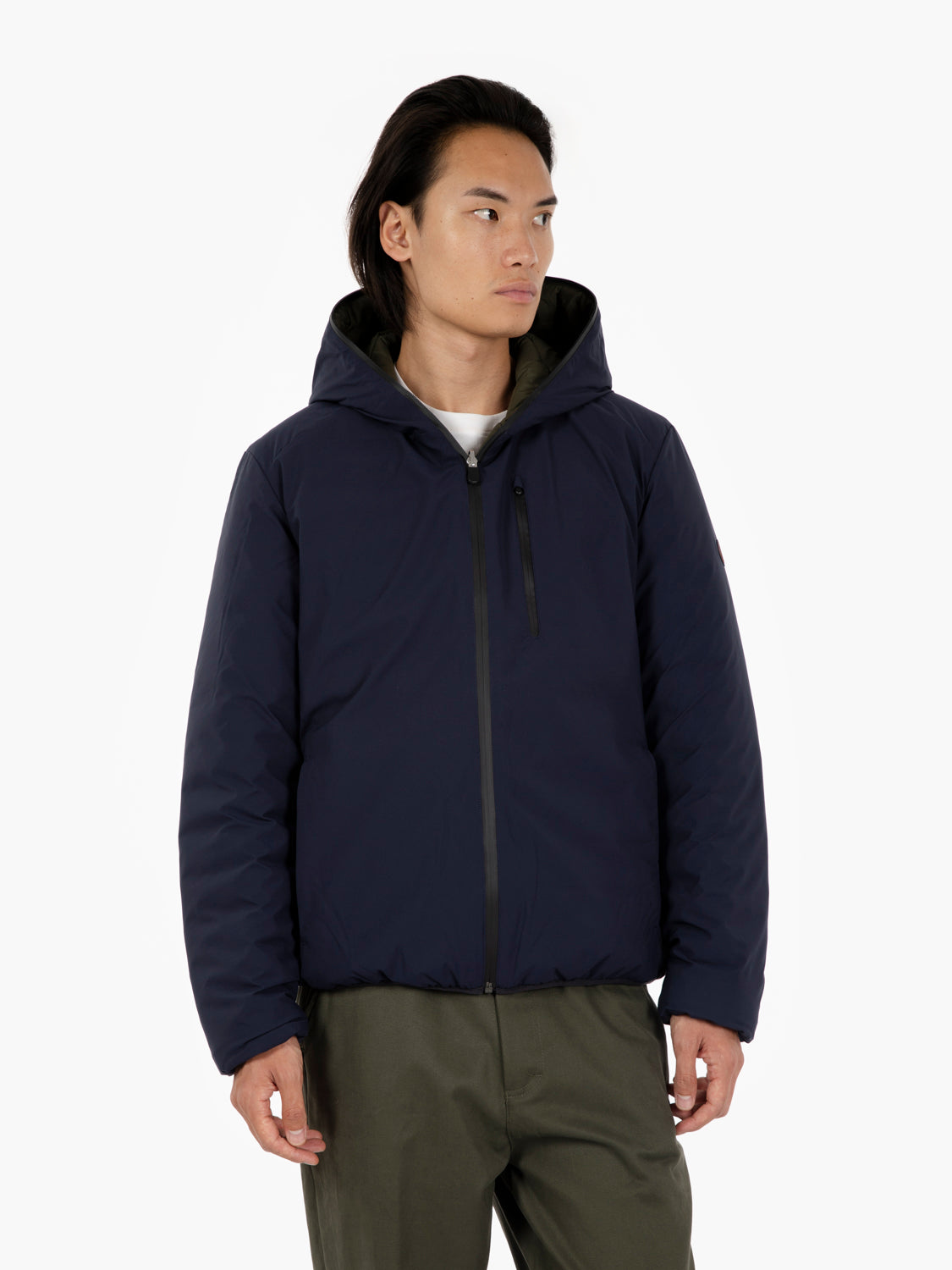 Hooded jacket Ezra navy / green