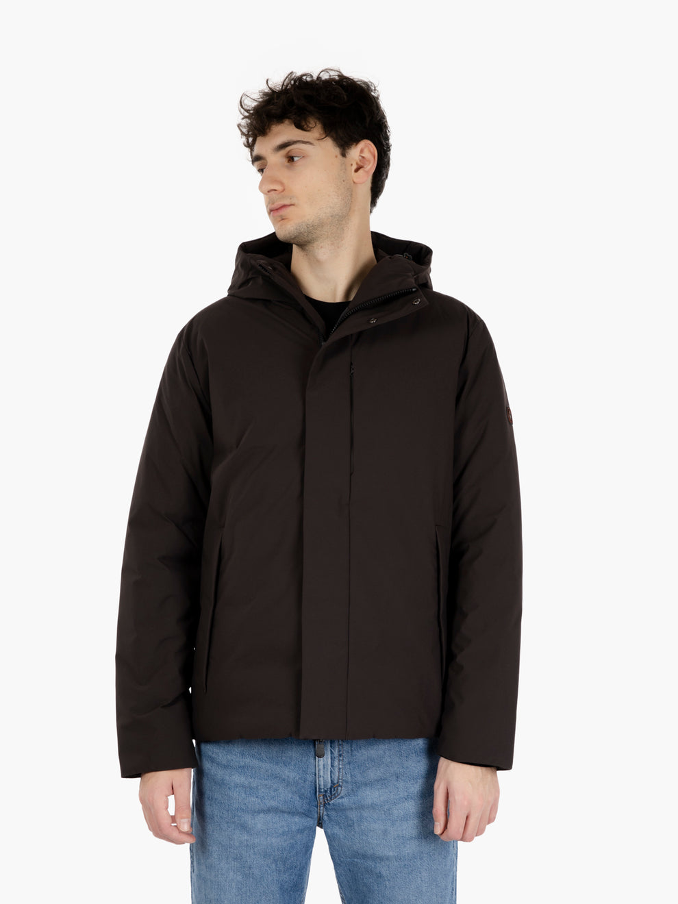 Hooded jacket Obione brown / black