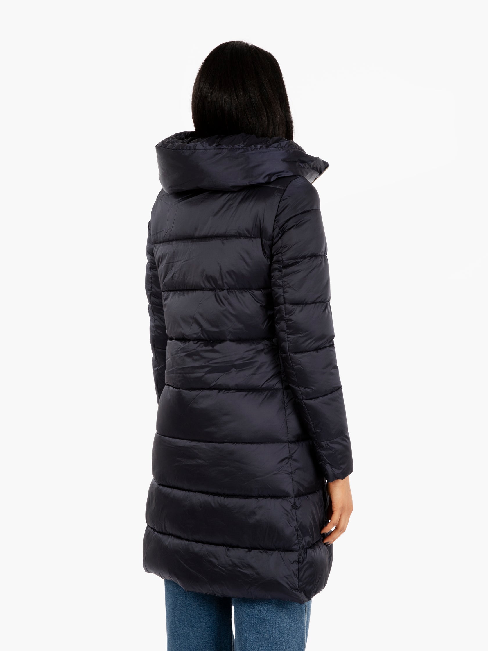 Lysa long down jacket hooded coat blue