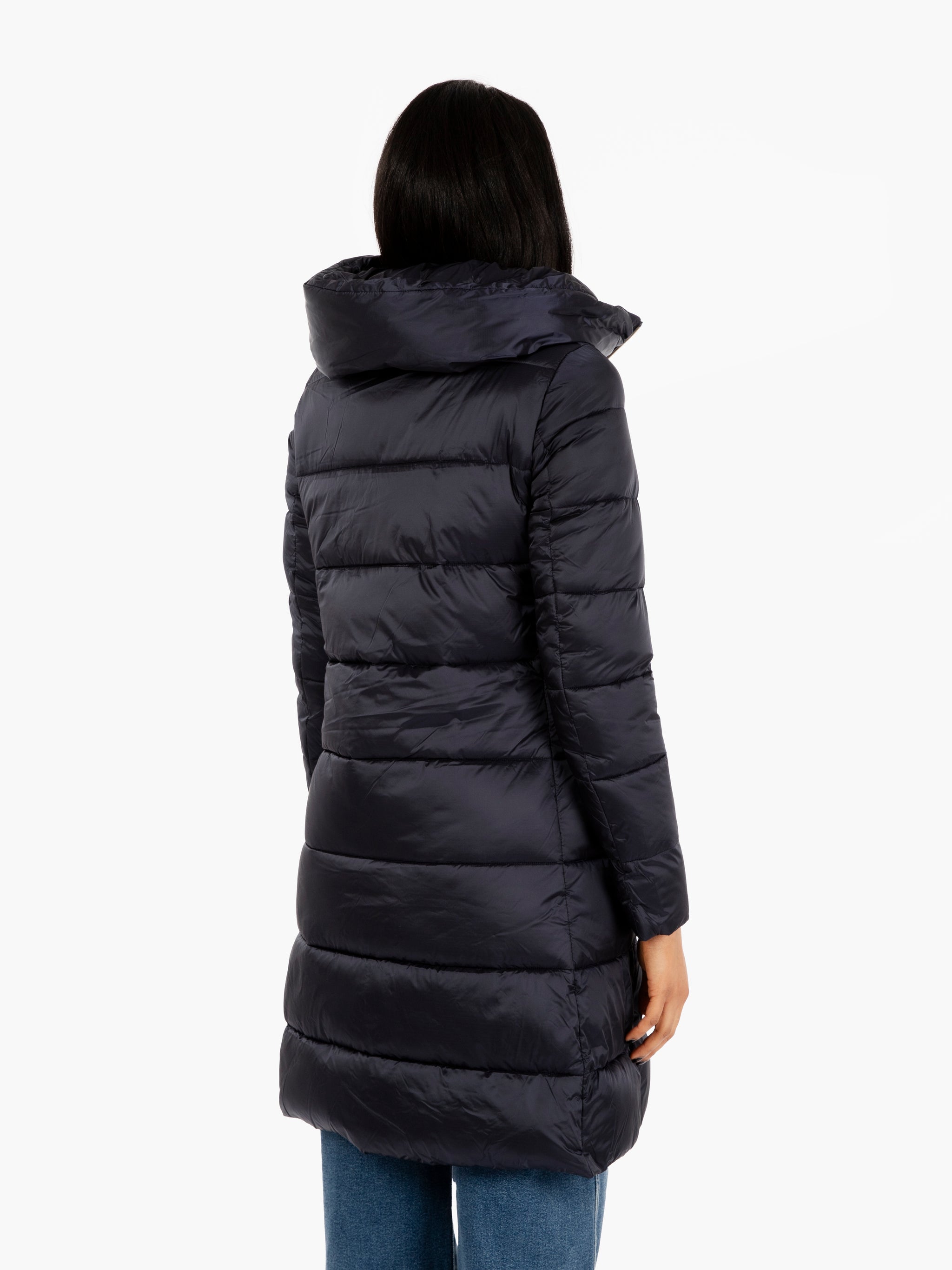 Lysa long down jacket hooded coat blue
