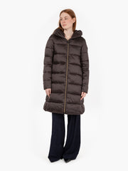 SAVE THE DUCK - Piumino lungo Lysa hooded coat brown