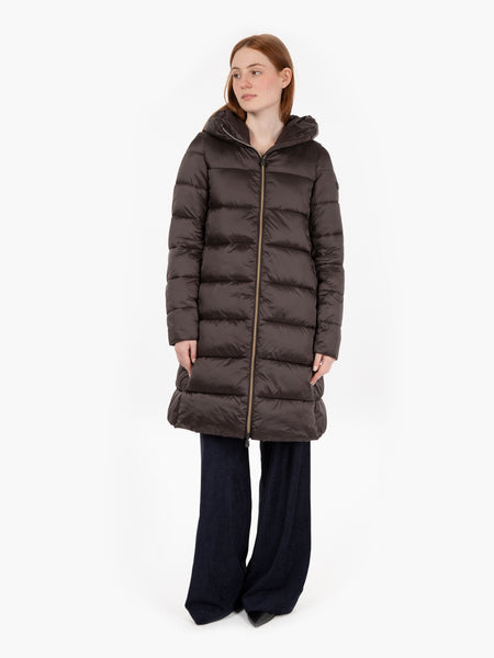 Piumino lungo Lysa hooded coat brown