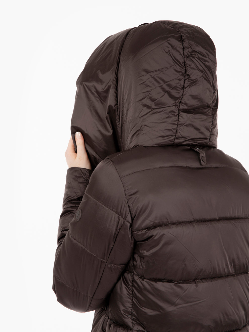 Piumino lungo Lysa hooded coat brown