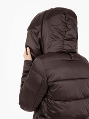 SAVE THE DUCK - Piumino lungo Lysa hooded coat brown