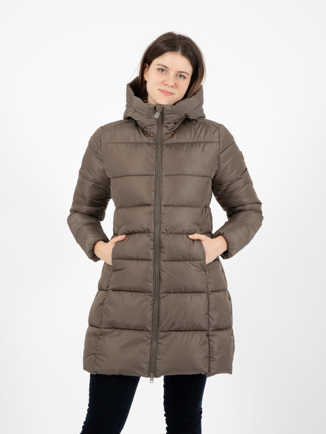 Mega 17 Taylor hooded mud gray down jacket