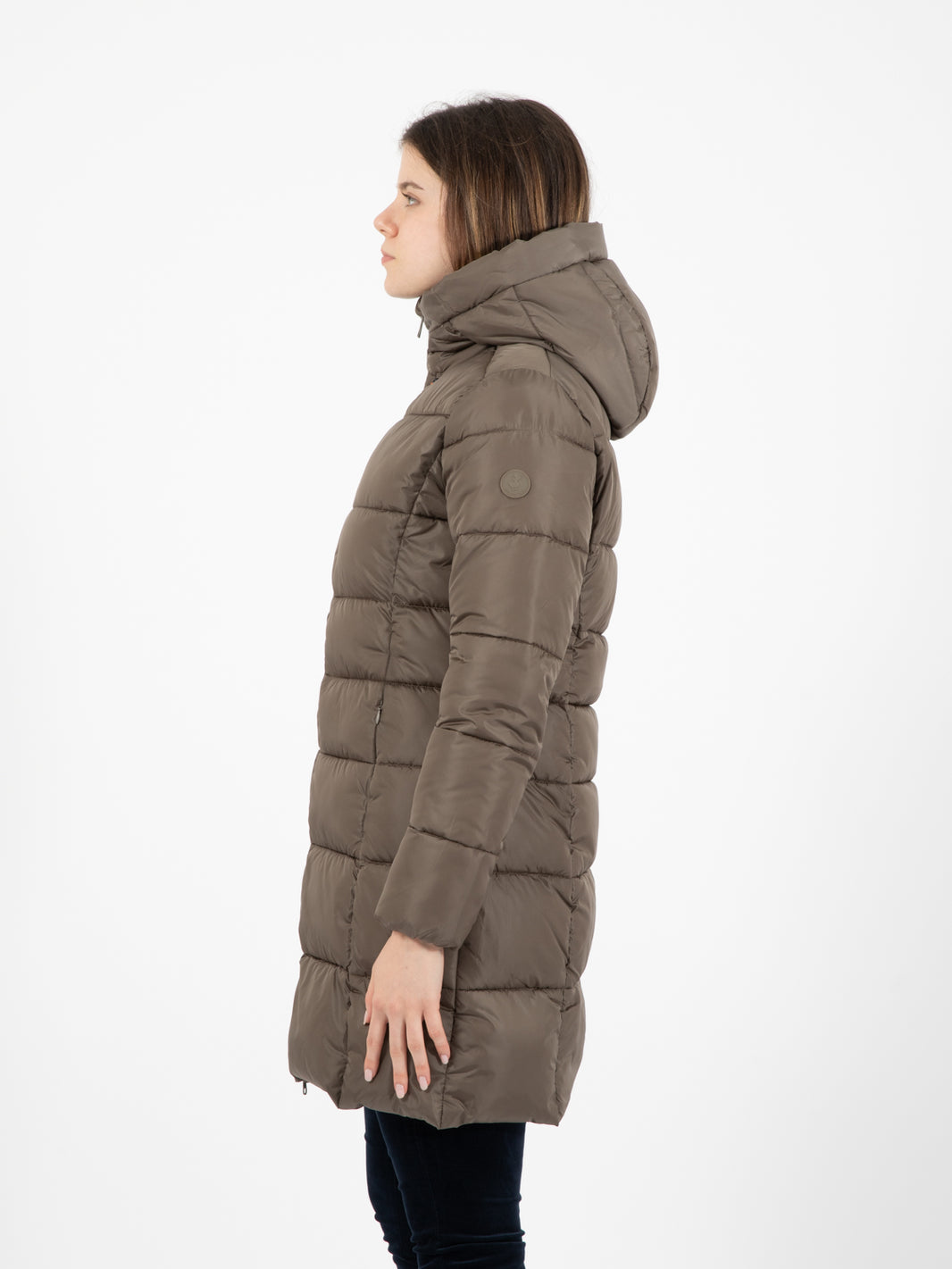 Mega 17 Taylor hooded mud gray down jacket