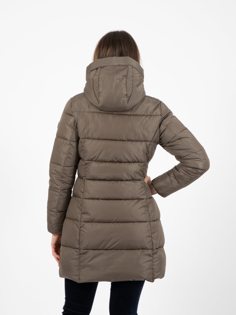 Mega 17 Taylor hooded mud gray down jacket