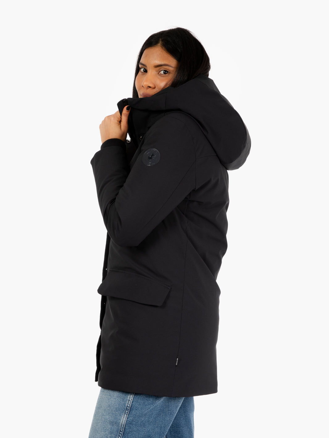 Soleil hooded parka black