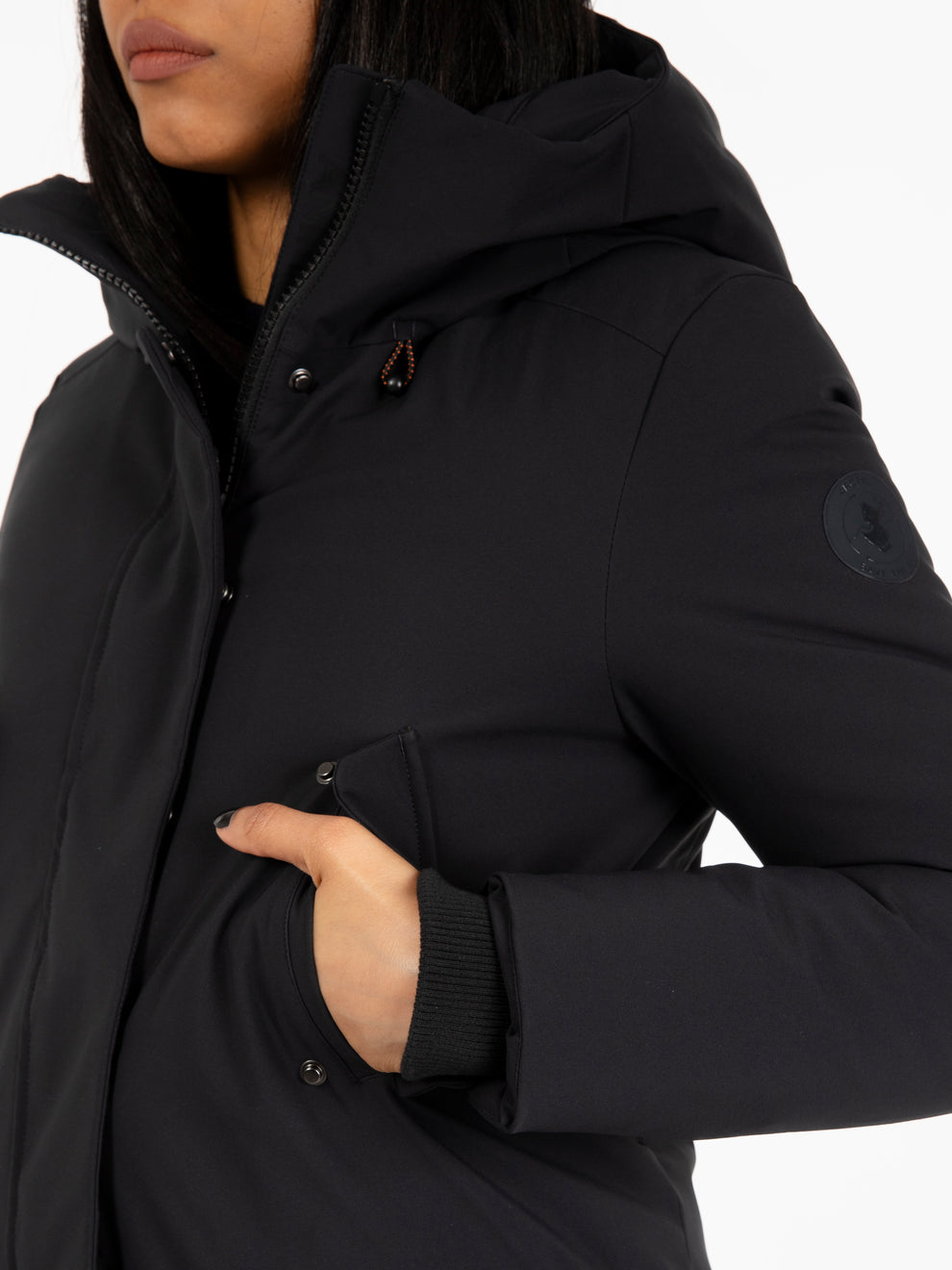 Soleil hooded parka black