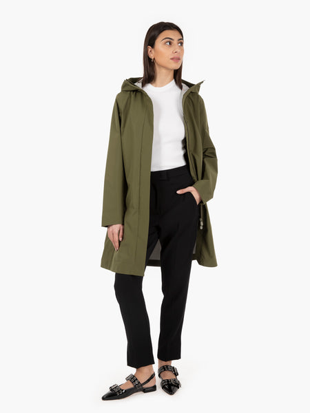 Maya hooded coat dusty olive