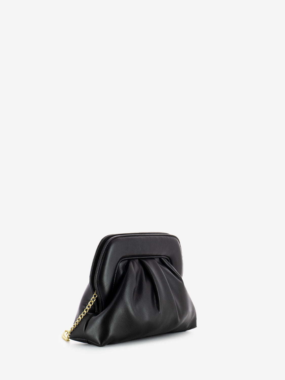 Black eco-leather shoulder bag