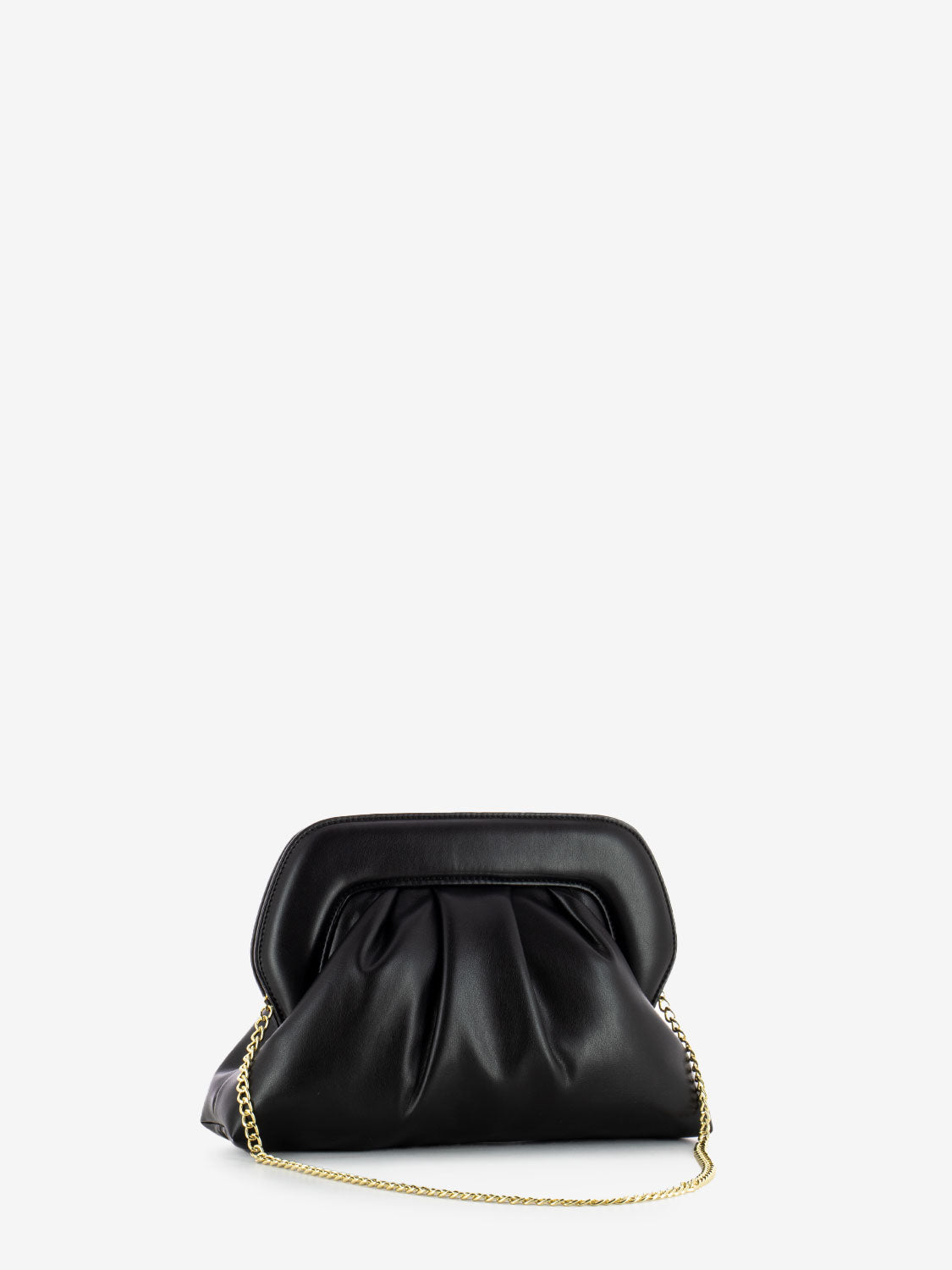 Black eco-leather shoulder bag