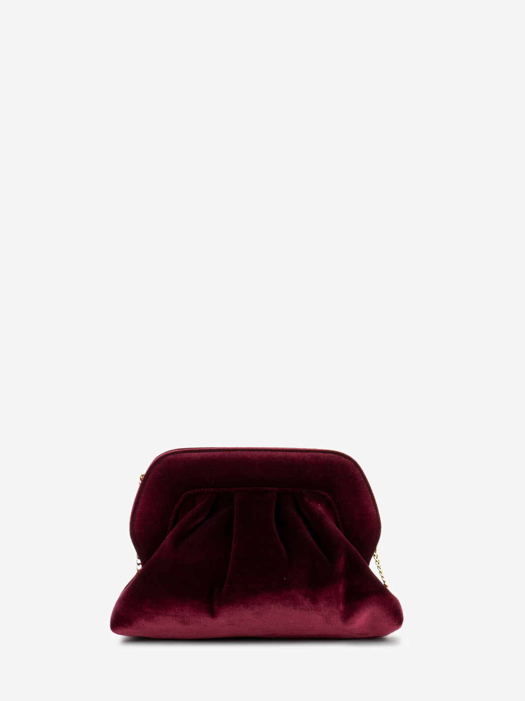 Burgundy velvet shoulder bag