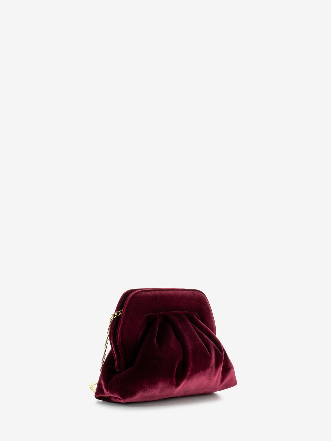 Burgundy velvet shoulder bag