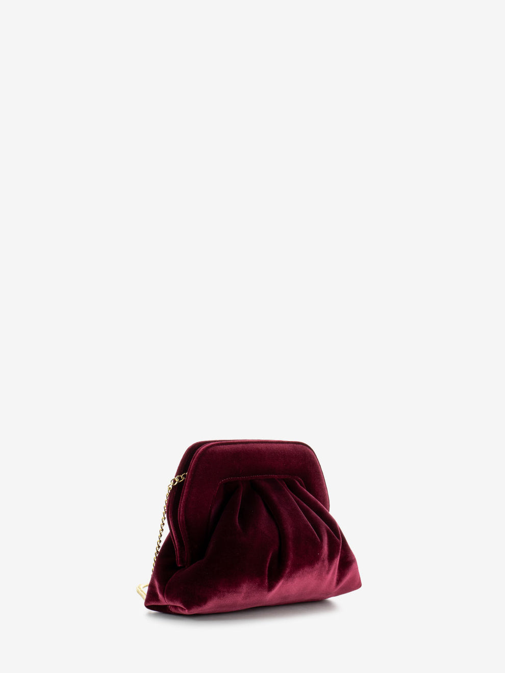 Burgundy velvet shoulder bag