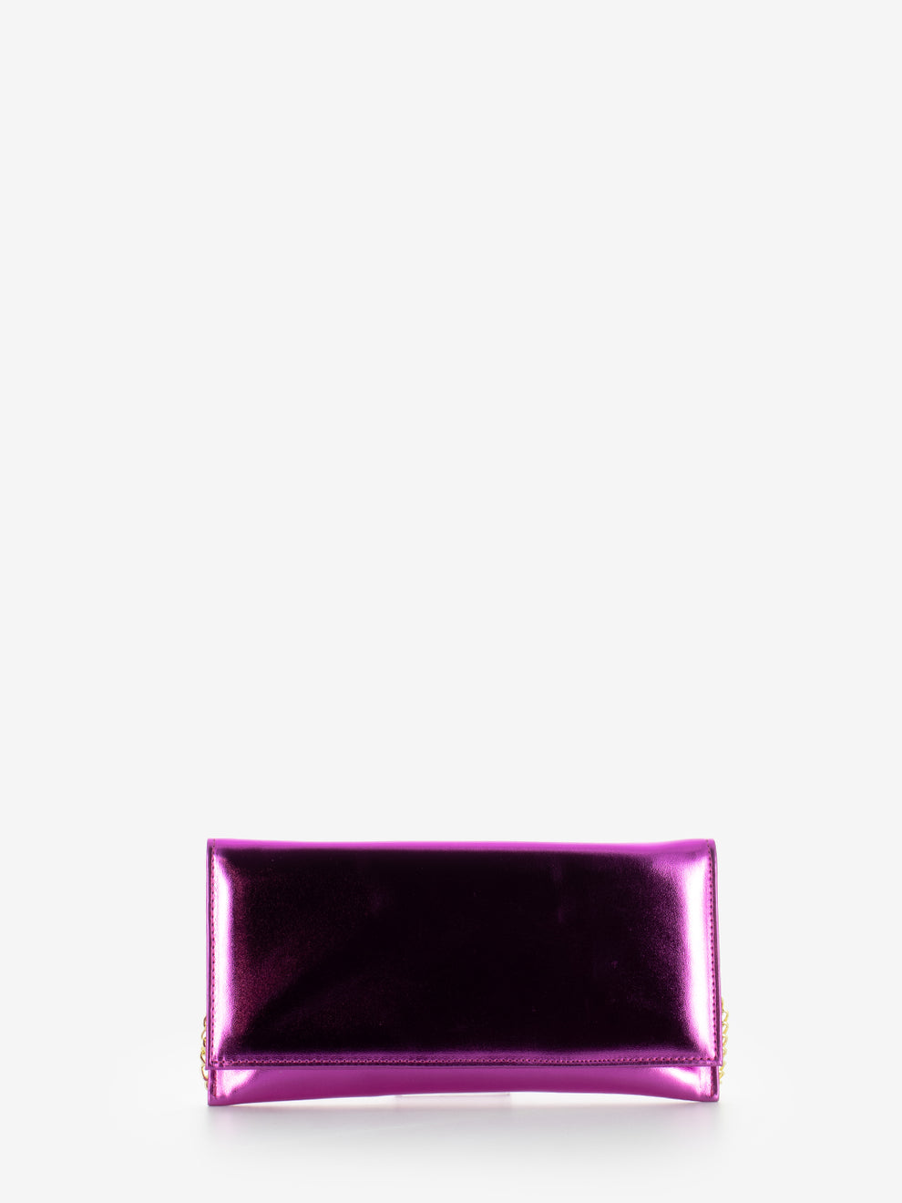 Clutch with fuchsia metal chain