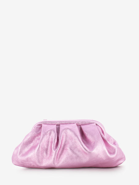 Pochette con catena metal rosa