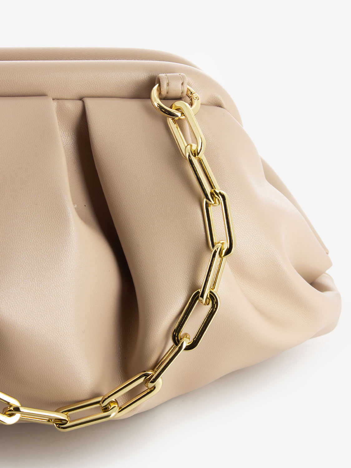 Clutch with soft nude chain