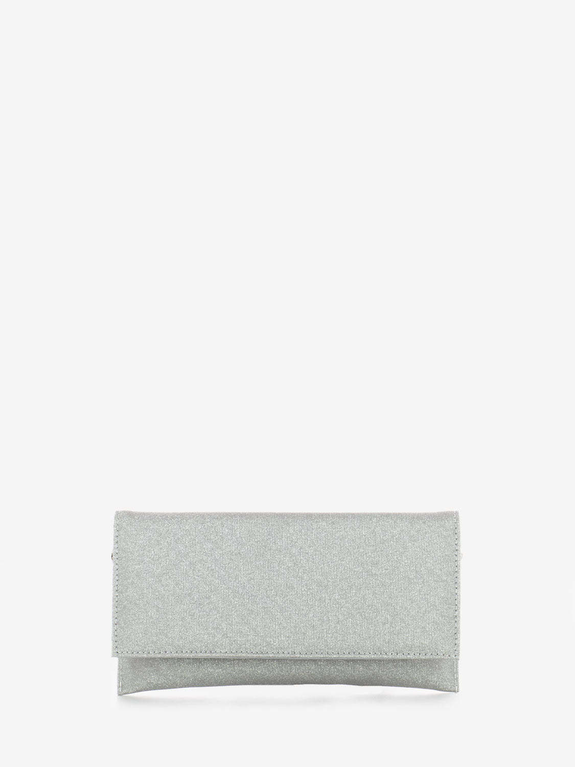 Silver glitter mesh clutch