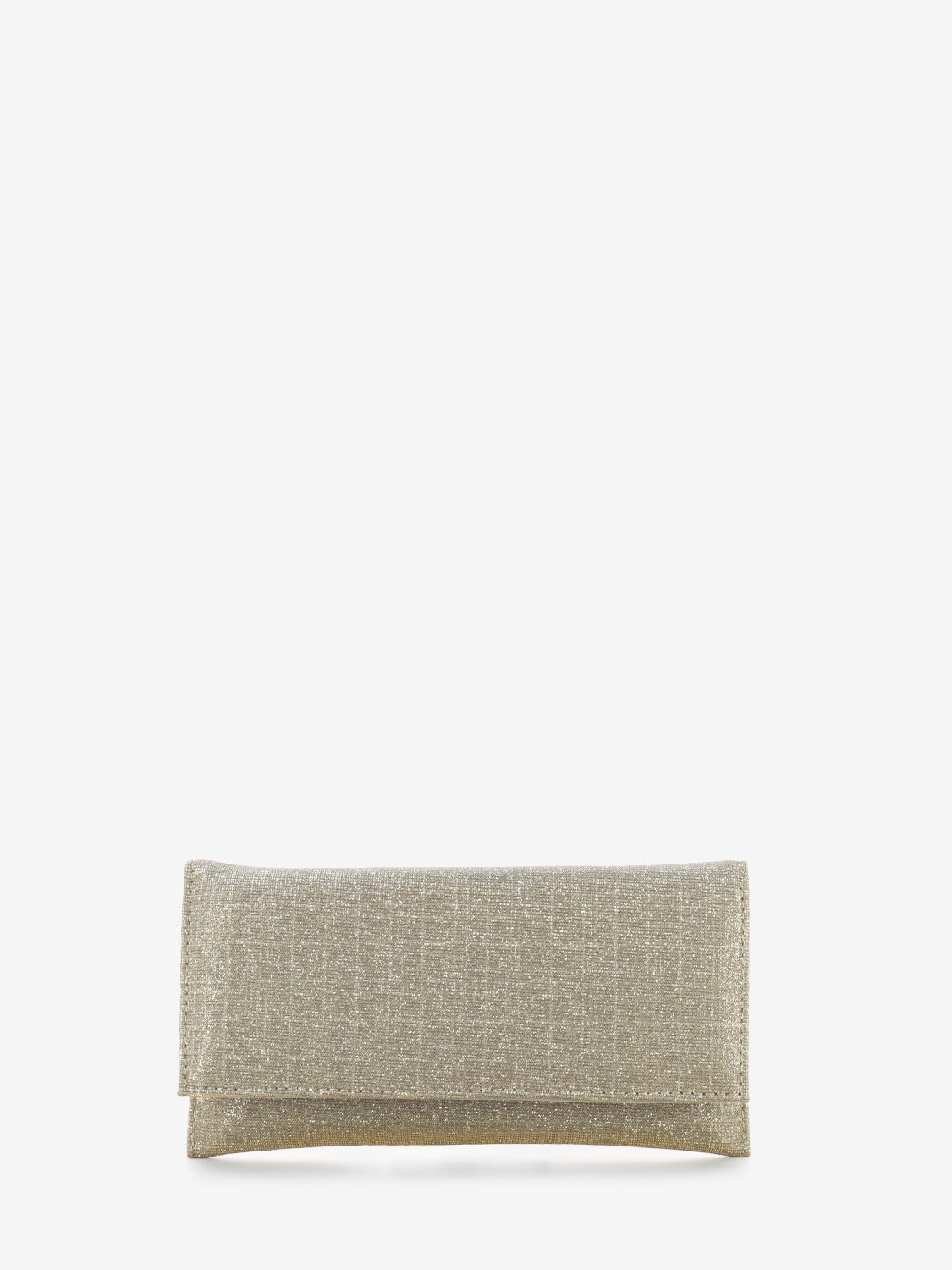 Beige glitter mesh clutch bag