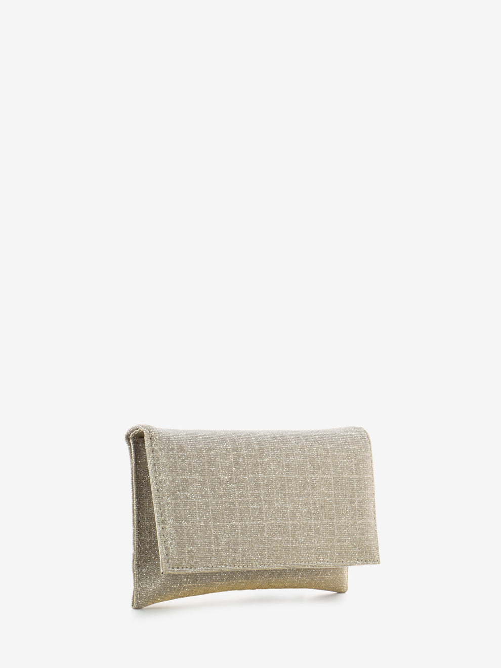 Beige glitter mesh clutch bag