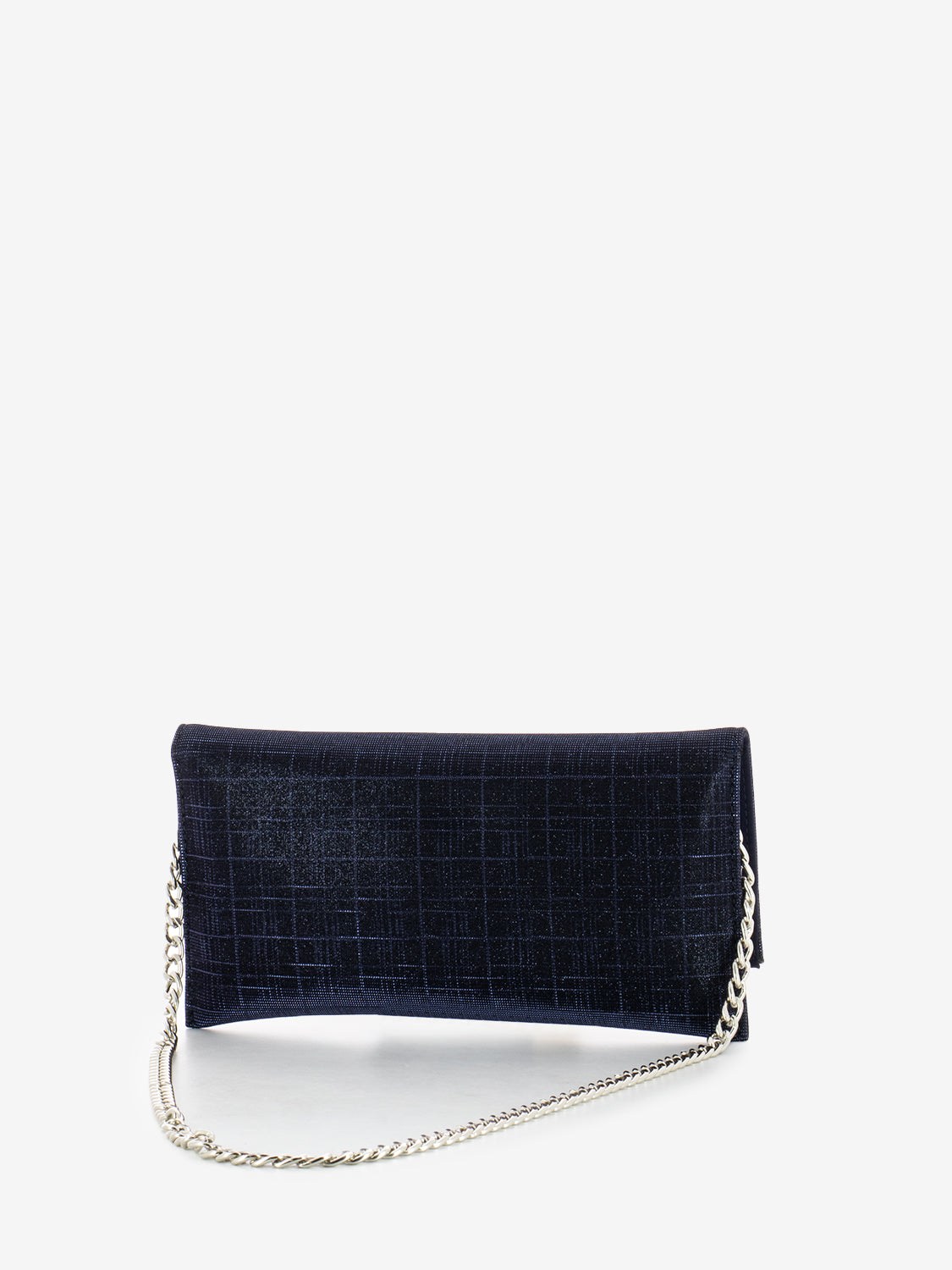 Pochette in mesh glitter blu
