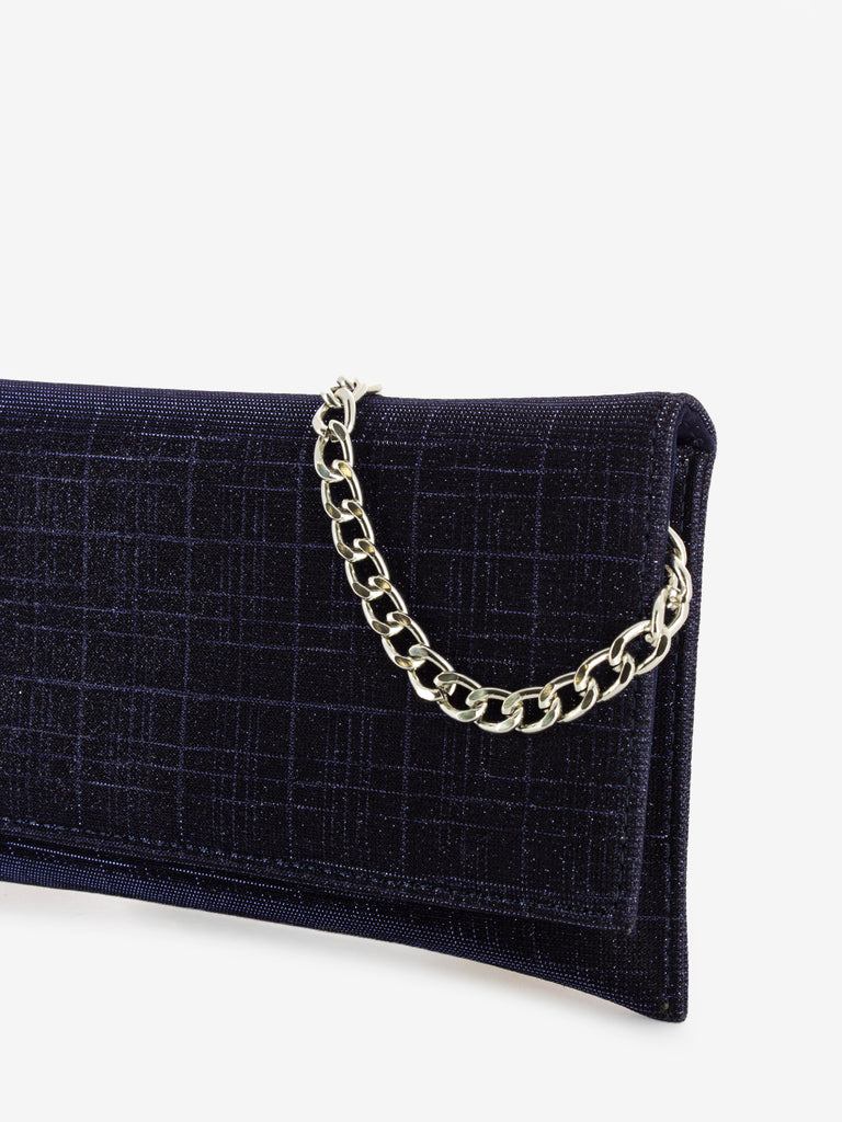 SCARLETT - Pochette in mesh glitter blu