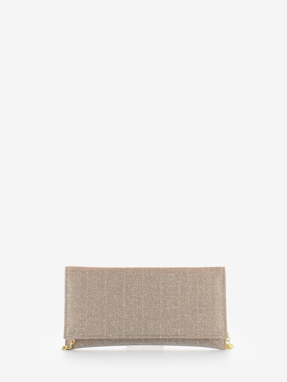 Pochette in mesh glitter cipria