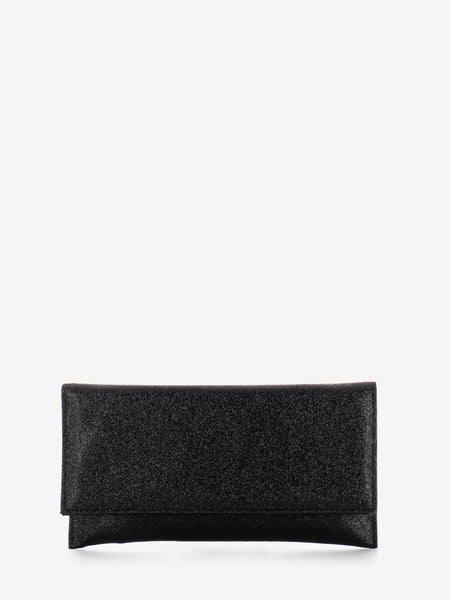 Pochette in mesh glitter nero