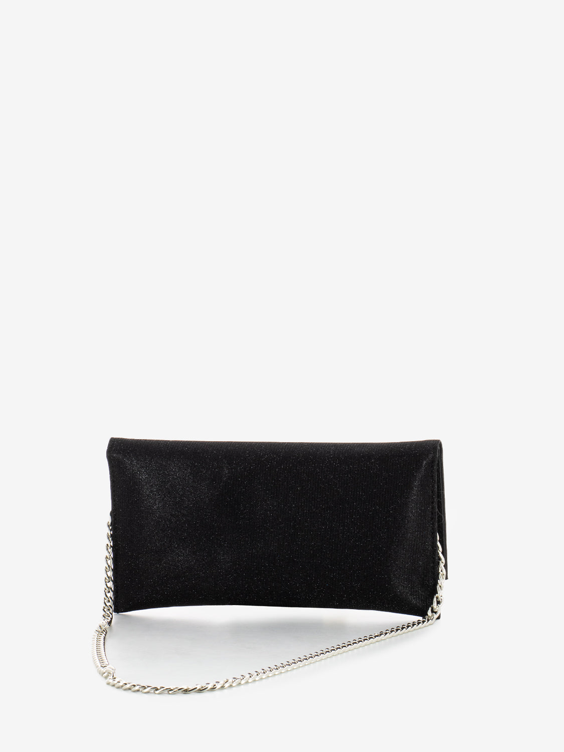 Pochette in mesh glitter nero