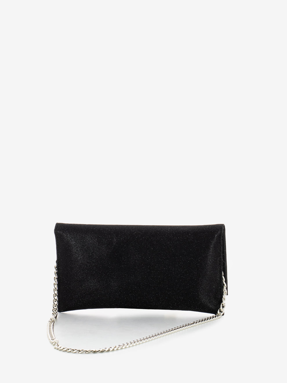 Pochette in mesh glitter nero