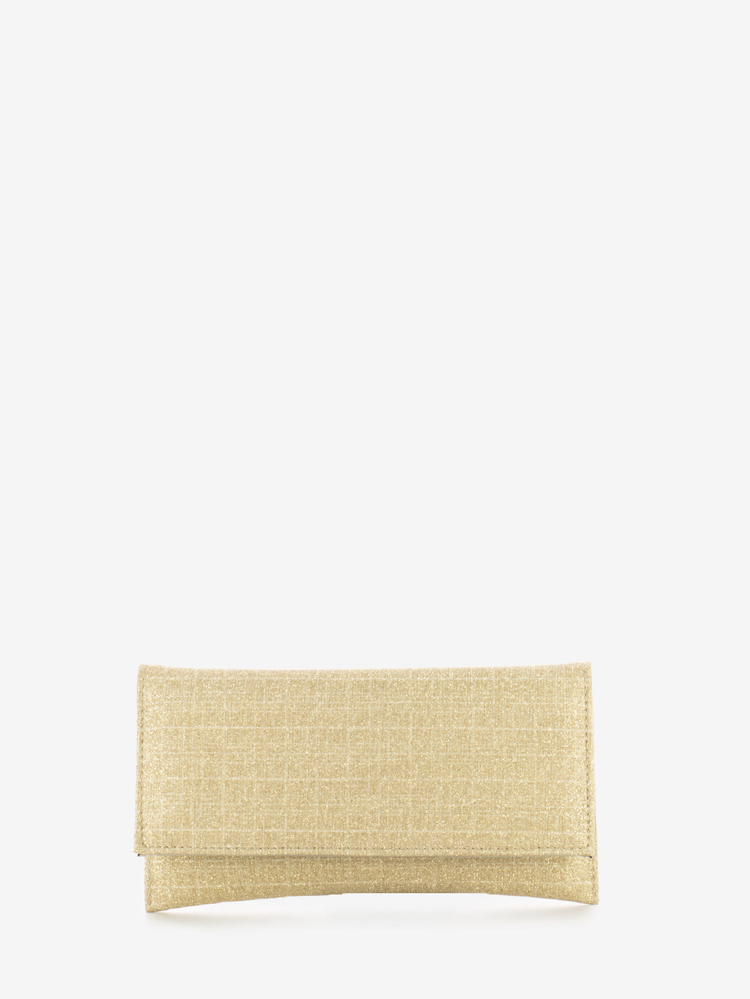 Pochette in mesh glitter platino