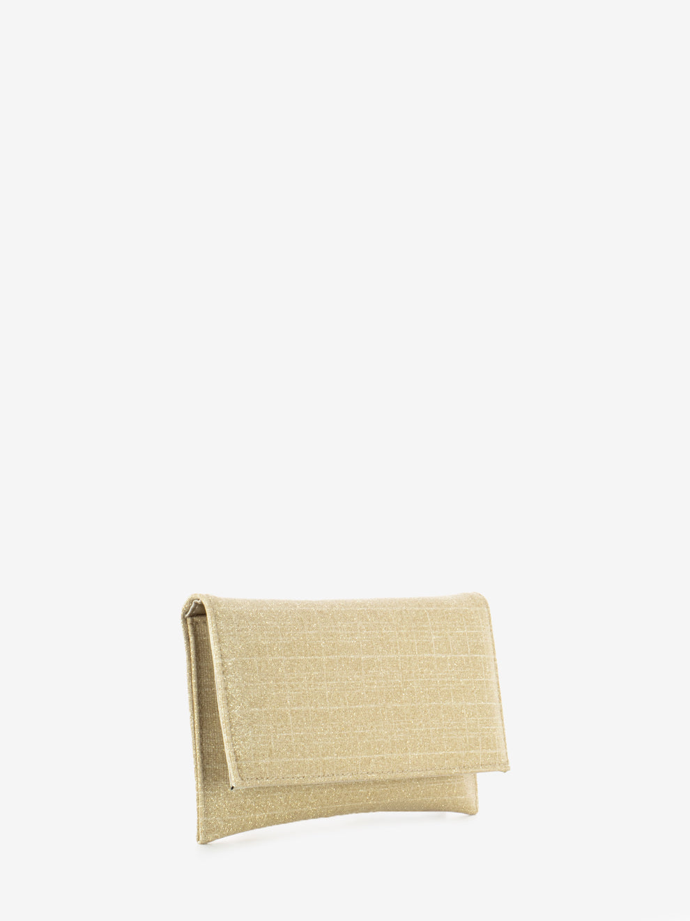 Pochette in mesh glitter platino