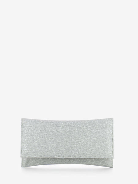 Pochette in mesh glitter silver
