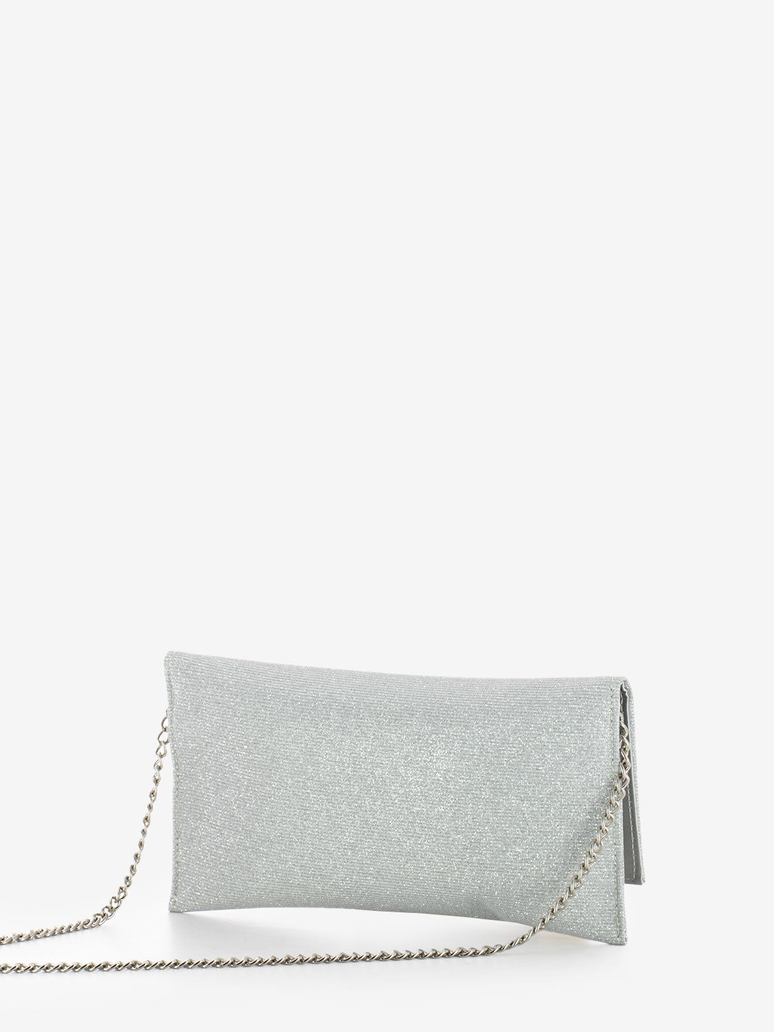 Pochette in mesh glitter silver